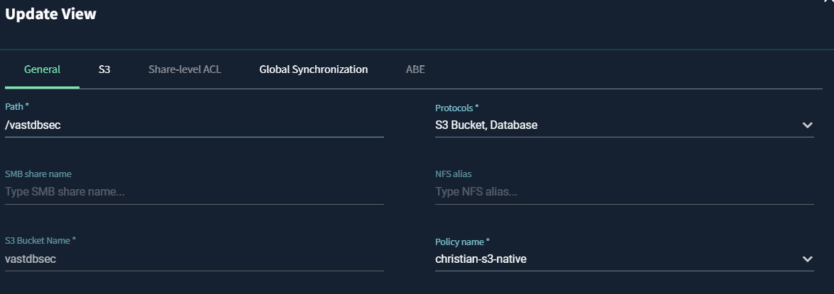 database view